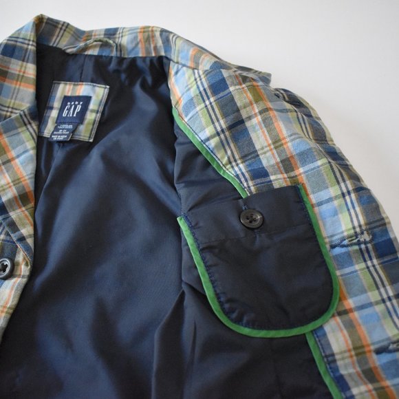 Baby Gap Fully Lined Multicolour Plaid Blazer 100% Cotton 18-24 Months - Picture 7 of 9